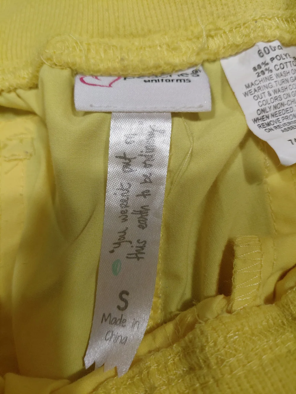 Peaches Uniforms Yellow Cargo Jogger Pants for Kids